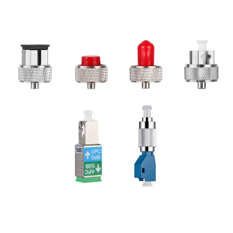 Moocci 6 Types of Fiber Optic Connector - Single Mode FC Male to LC Female VFL Fiber Optic Adapter, OTDR FC ST LC Adapter, SM SC/UPC Male to SCAPC Female Optical Fiber Connector - Image 1